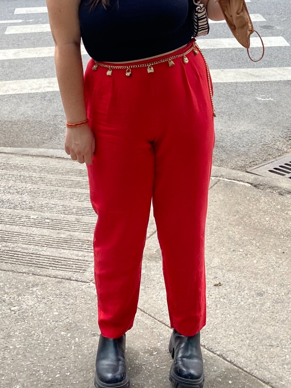 Josephine Chaus Vibrant Red High-Waist Wide-Leg Pants